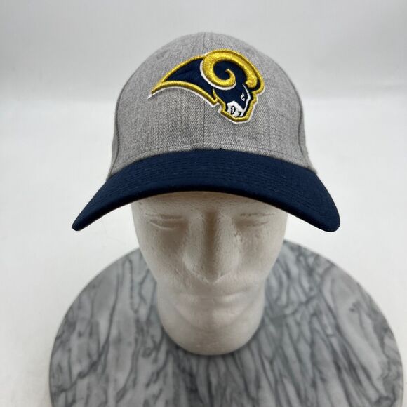 New Era LA Rams Cap Mens M/L Fitted Navy Grey 39Thirty NFL Football Hat - Picture 2 of 12